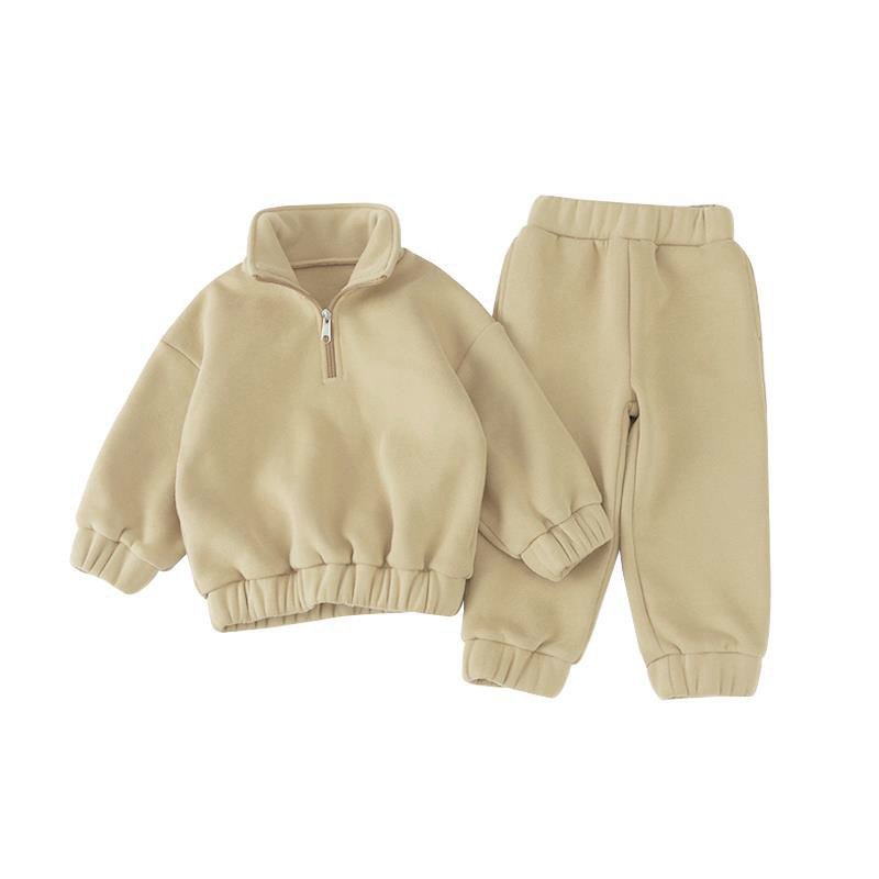 Winter Custom Kids Baby Boy Two Tracksuit Outfits Jogger baby clothing sets for winter Piece Hoodies