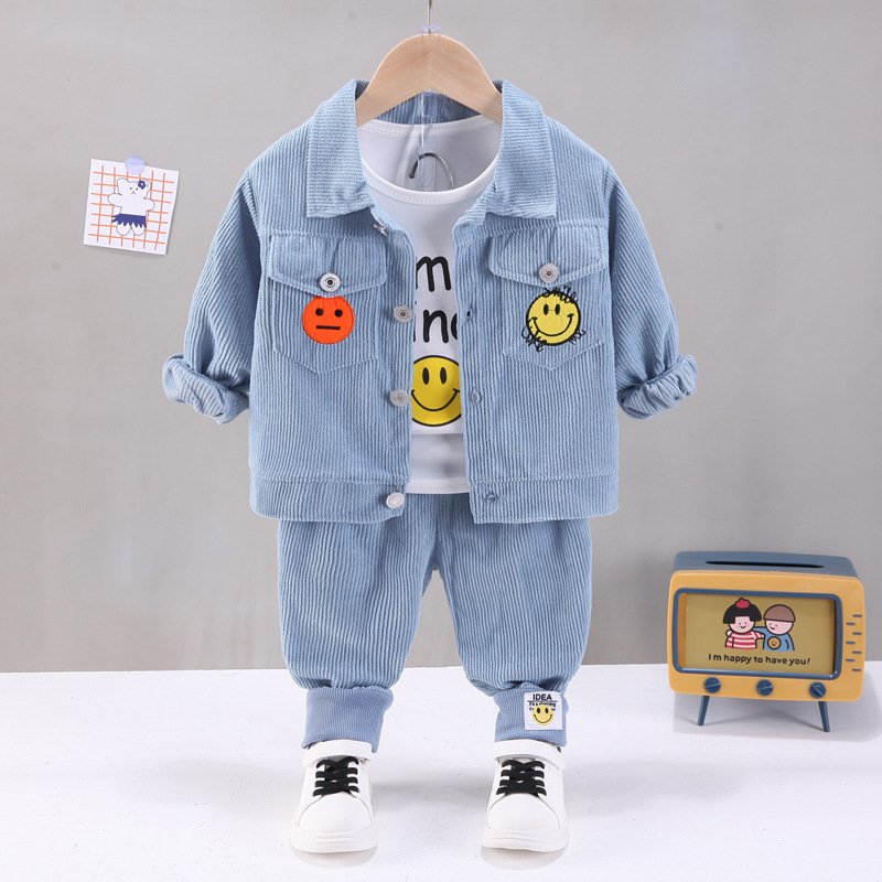 High quality Boy's Clothing Sets Autumn Toddler Baby Toddler COTTON Suits Kids Clothes Long Sleeve T-shirt pants coat Jacket Set