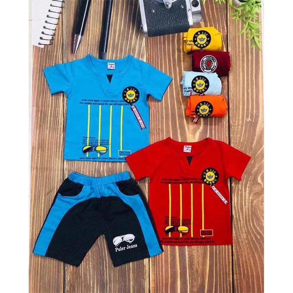 Handsome Hot Sale small boys set striped T-shirt cute little boys suit 1-6 years summer cotton cool baby children clothing set