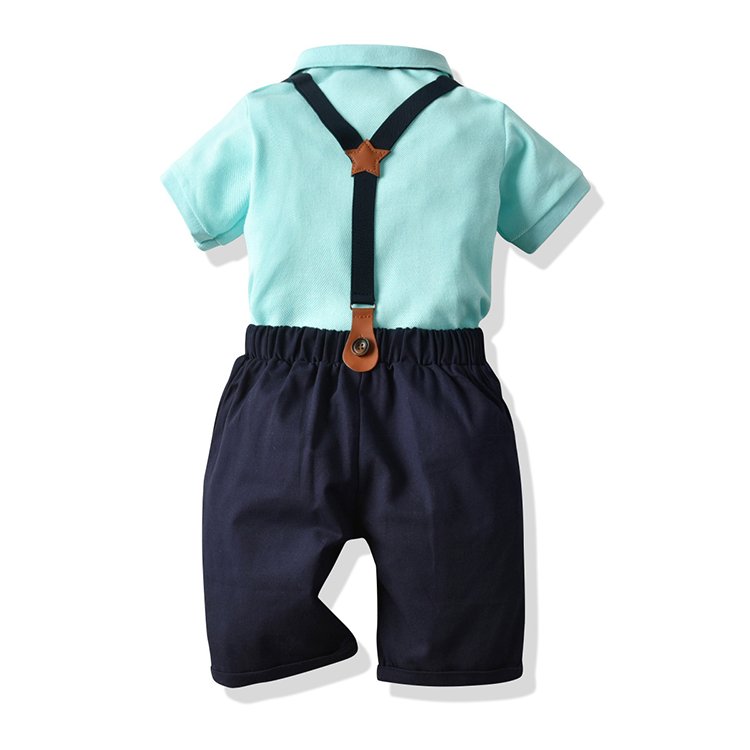wholesale fashion boutique children boys baby suits cotton t shirts braces suspenders