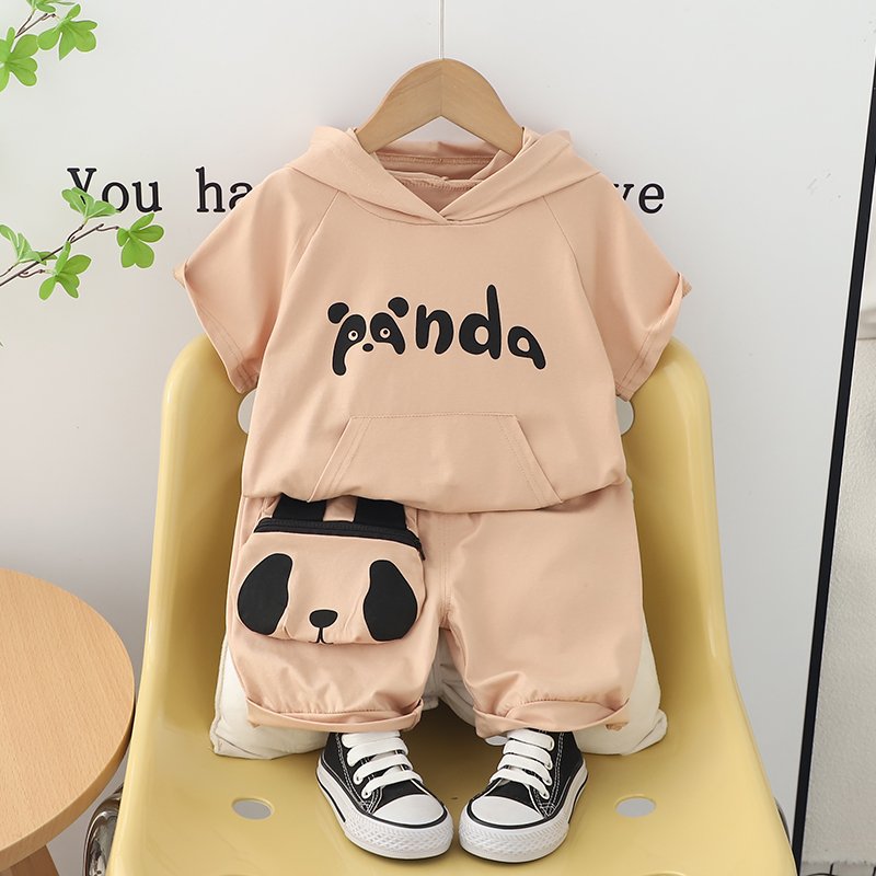 2024 Summer New Designs Casual Kids 2-Piece Comfortable and OEM Service Available Boys' short-sleeved hoodie design set