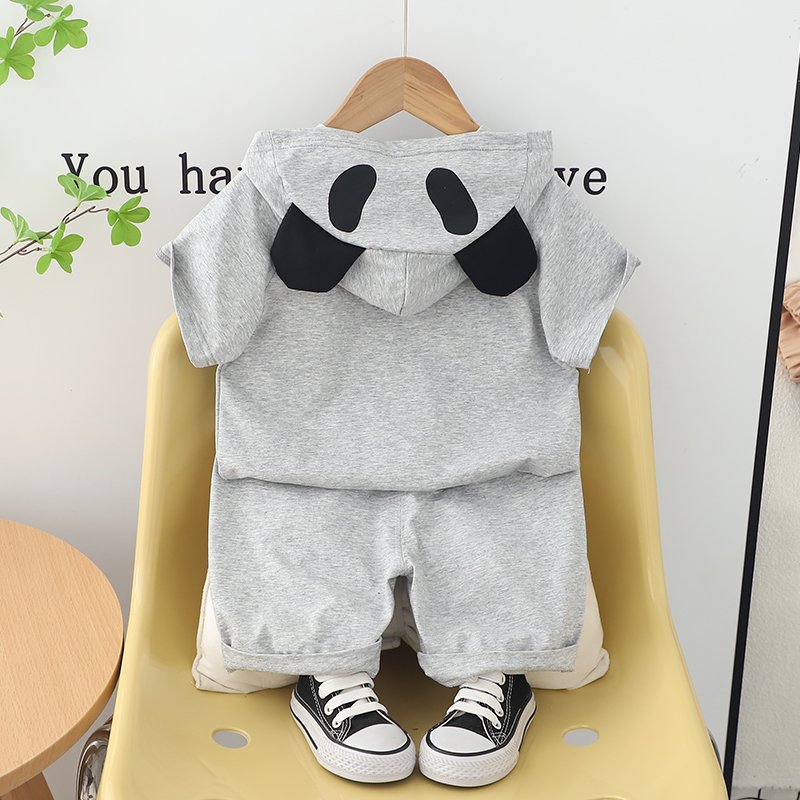 2024 Summer New Designs Casual Kids 2-Piece Comfortable and OEM Service Available Boys' short-sleeved hoodie design set