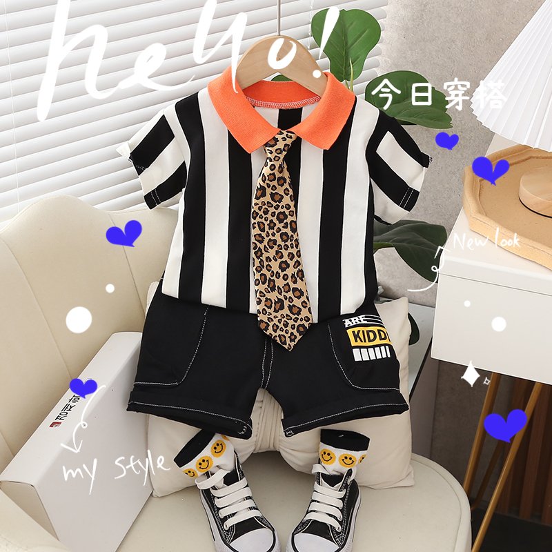 kids 2pcs short sleeve t shirt shorts suitpolo shirt for kids boys boys t-shirts polo shirtskids clothes for 3 to 5 years whole