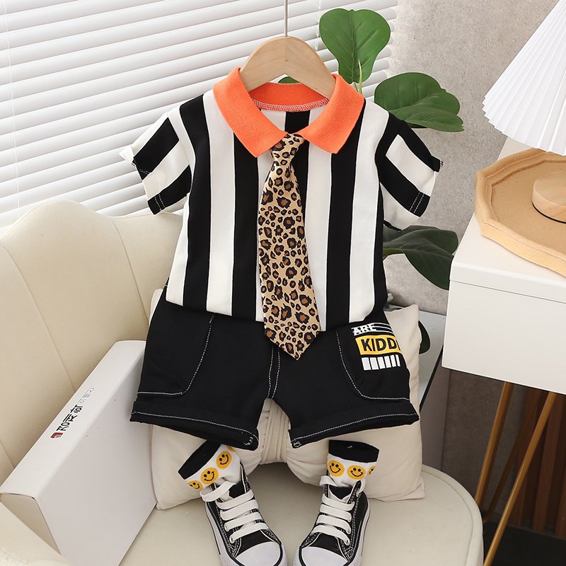 kids 2pcs short sleeve t shirt shorts suitpolo shirt for kids boys boys t-shirts polo shirtskids clothes for 3 to 5 years whole