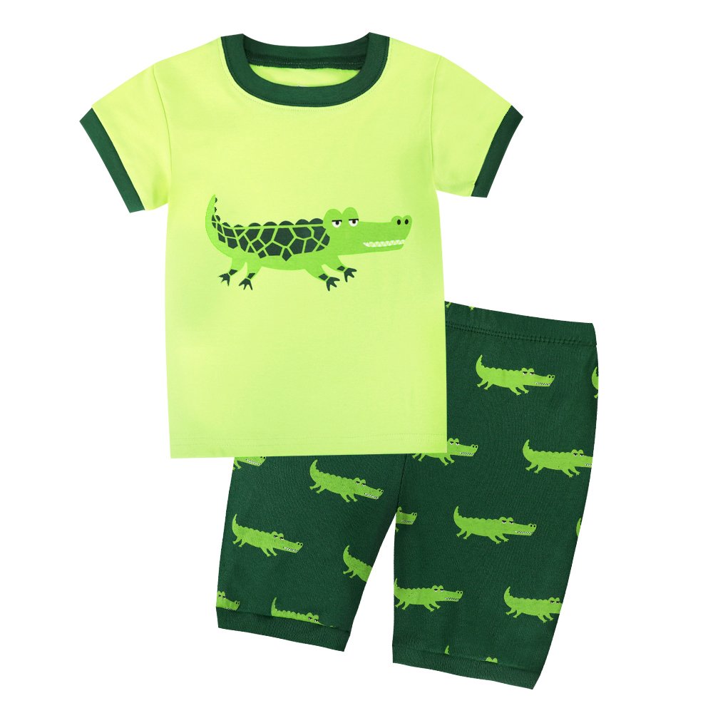 Dinosaur boys clothing Sets Night wear Children Short Sleeves Wholesale Summer Pyjamas Kids 100 Cotton Cartoon Pajamas