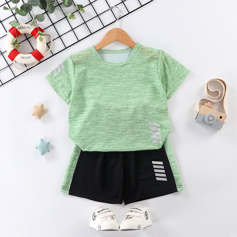 Summer Quick Dry Kids Clothing Sports Wear Two Piece Little Girls Boy Clothing Sets