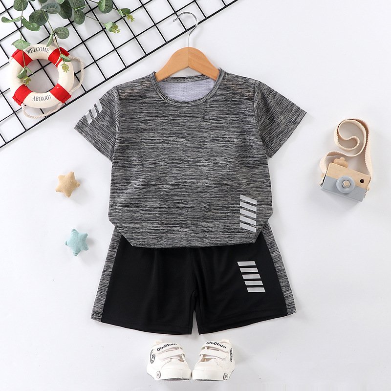 Summer Quick Dry Kids Clothing Sports Wear Two Piece Little Girls Boy Clothing Sets
