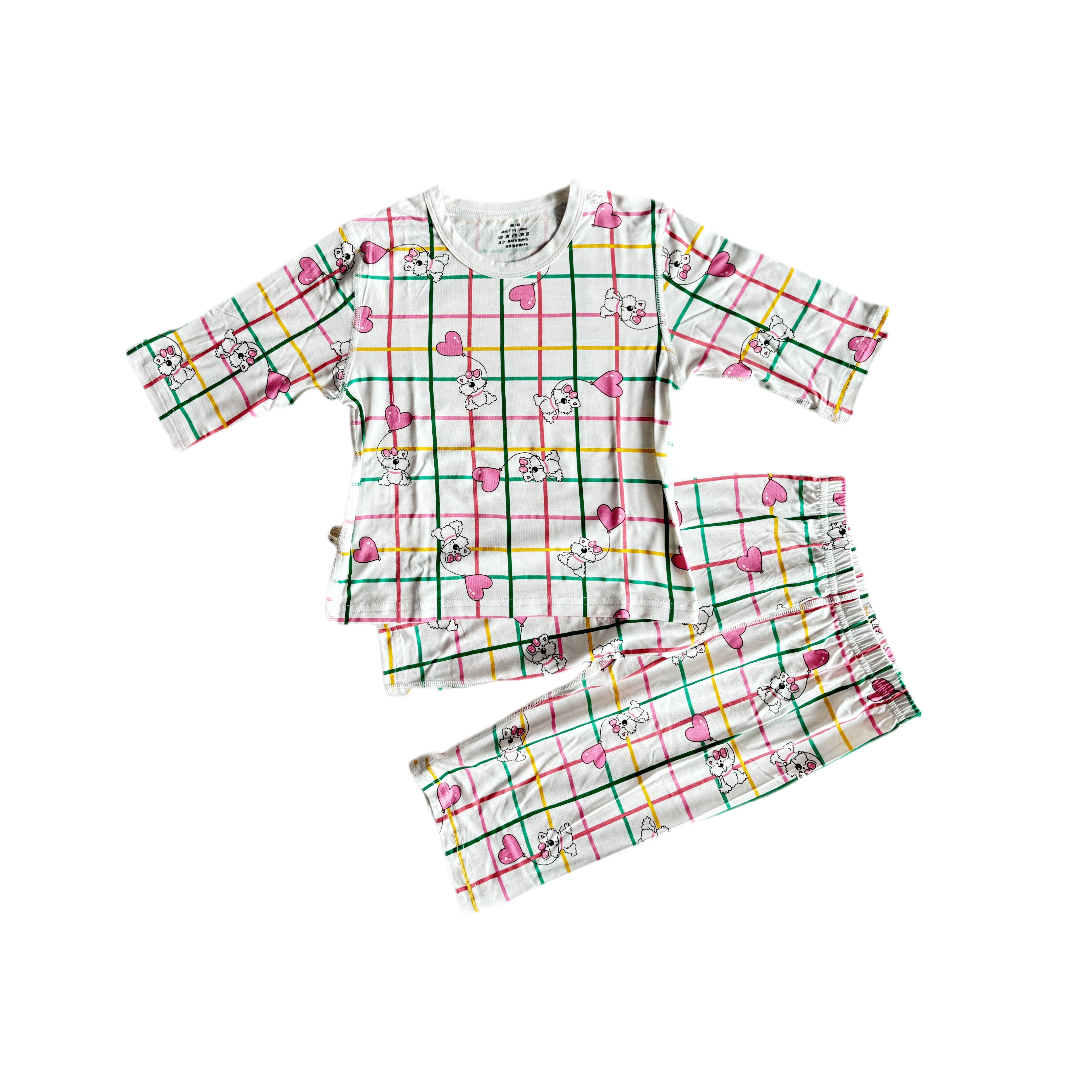 Children's Casual Home Wear Two-Piece Love Print Set for Boys and Girls Toddler Clothing
