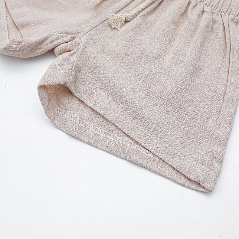 2023 Coffee Linen Set 6M Casual Baby Boy Summer Cotton Soft Breathable Play Suit Pyjamas Outdoor 2pcs Clothing Set