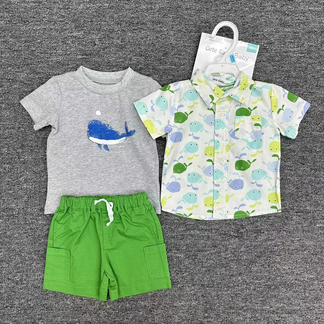 Summer Fashion Newborns Baby 3pcs Sets Infant Boys Clothing T-Shirt+Polo+Pants High Quality Toddler Boy Clothes Suit
