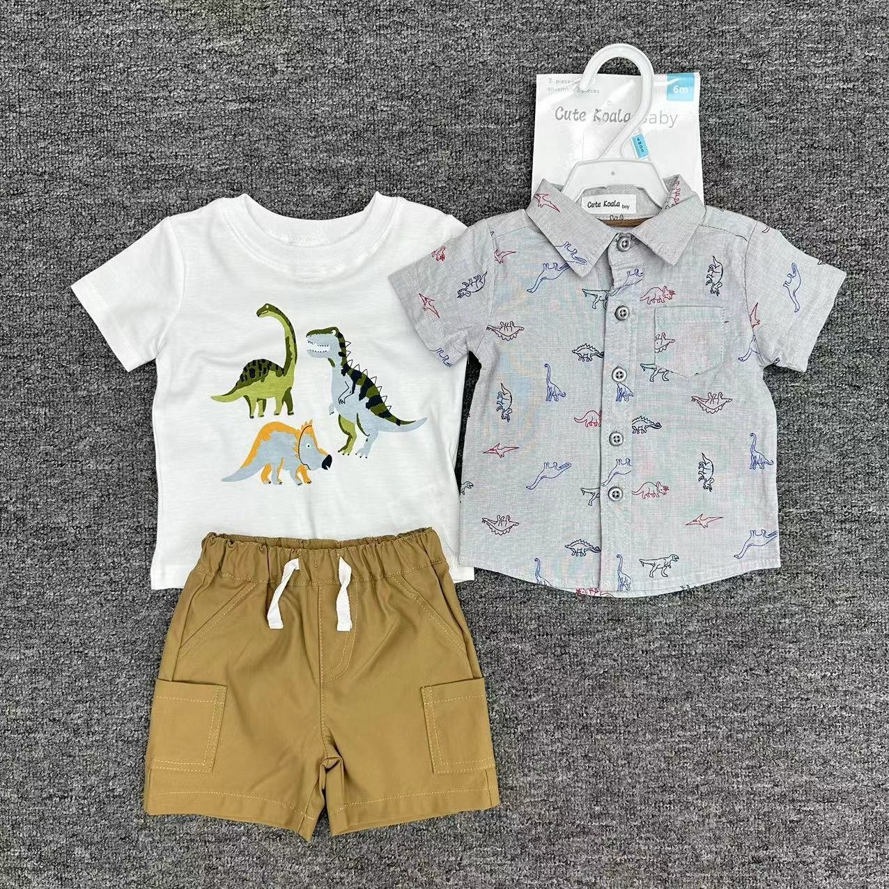 Summer Fashion Newborns Baby 3pcs Sets Infant Boys Clothing T-Shirt+Polo+Pants High Quality Toddler Boy Clothes Suit