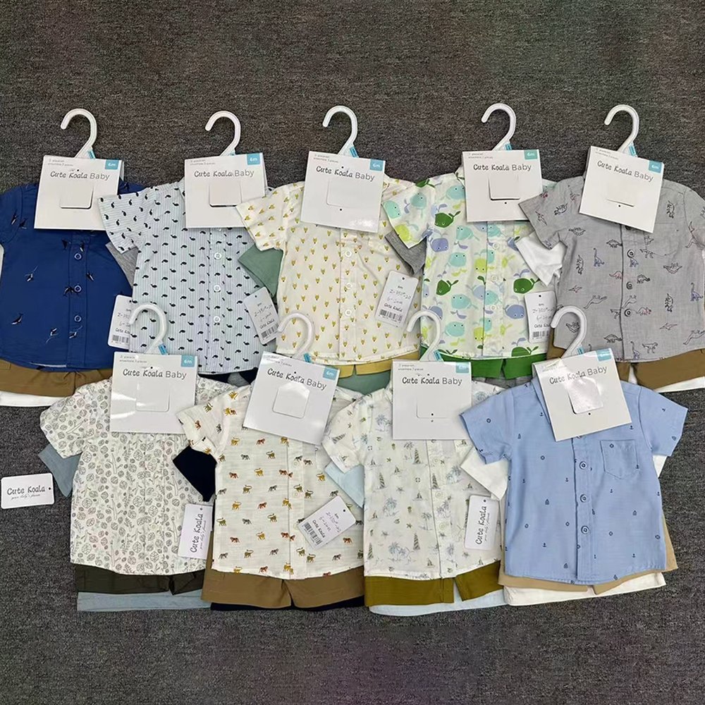 Summer Fashion Newborns Baby 3pcs Sets Infant Boys Clothing T-Shirt+Polo+Pants High Quality Toddler Boy Clothes Suit