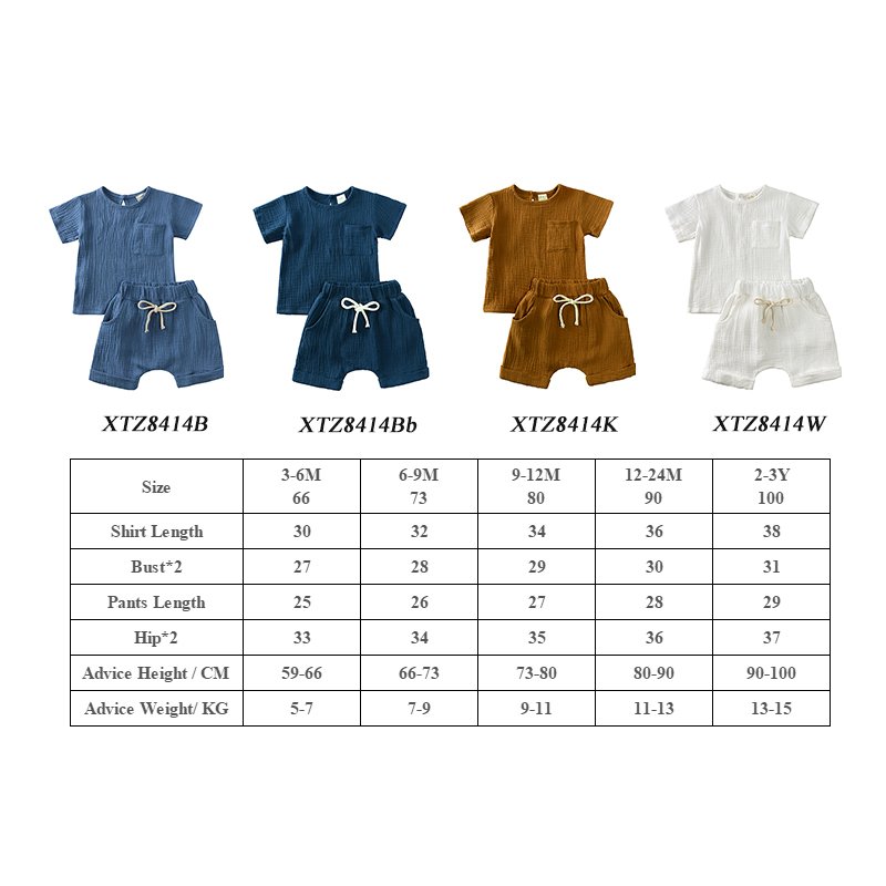 wholesale linen cotton baby pajamas boy girl clothing sets toddler boy infant clothes set