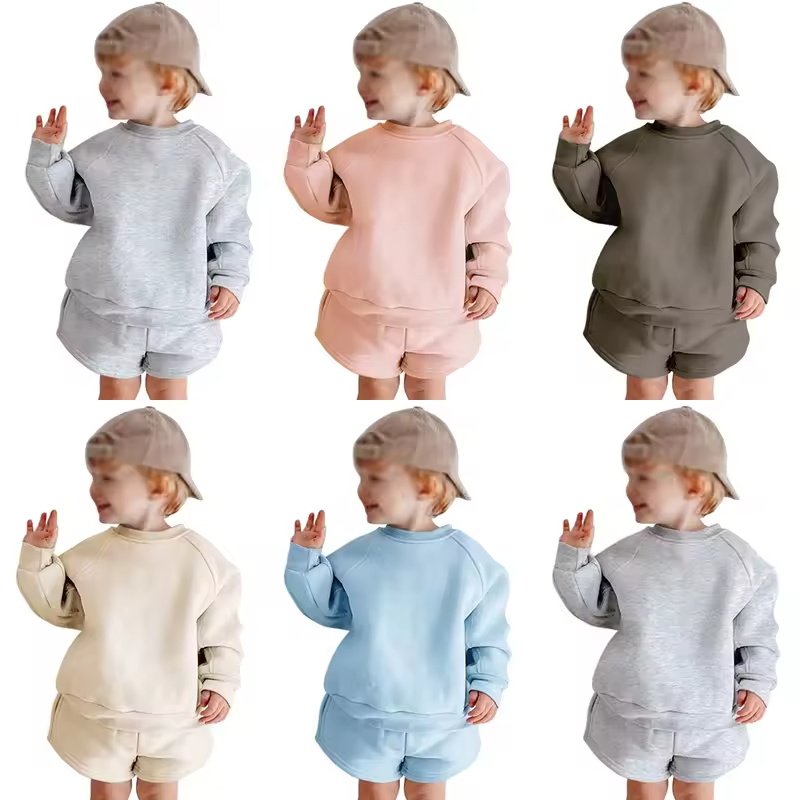 Infant Baby Clothing Sets Sweater Suit boys clothing set Knit wear Loose Tracksuit Sweat Track Suit Set