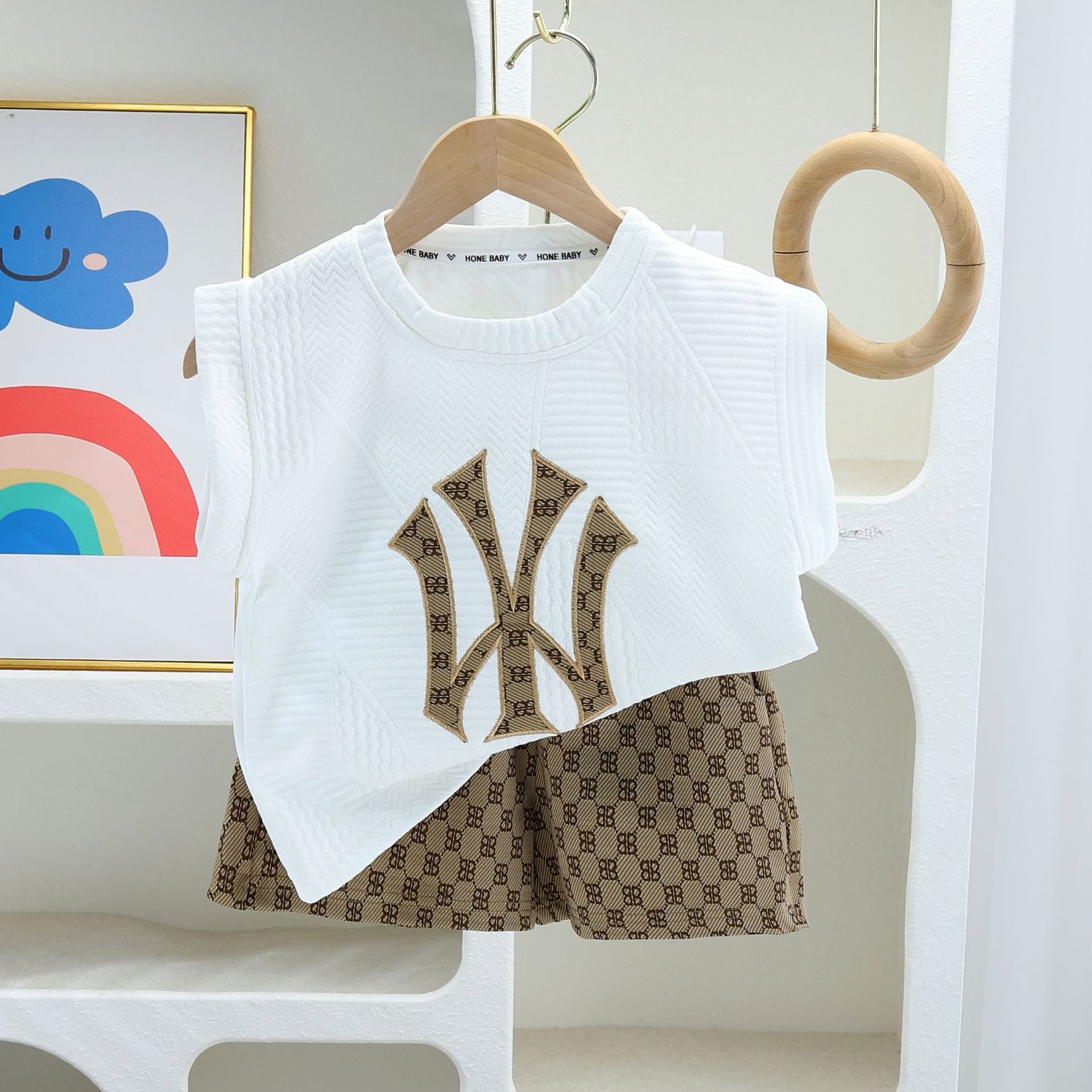 Children's Clothing Set Summer New Boys' Baby Short Sleeve T-shirt Shorts Two Piece Children's Leisure Sports Set
