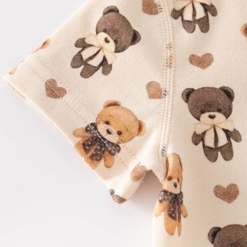 Short sleeve 100% cotton Custom printing boy sweatsuit sets summer baby shorts T shirt set Kids clothing Two Piece Set
