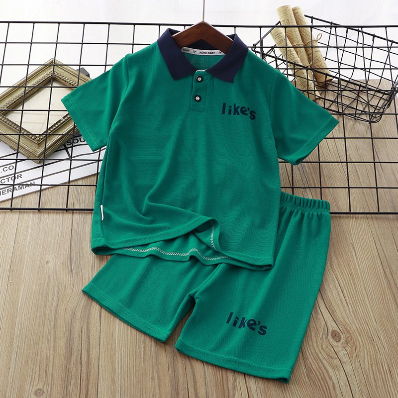 Summer children's new baby boy clothing short sleeve shirt + shorts clothing Little boy clothing set