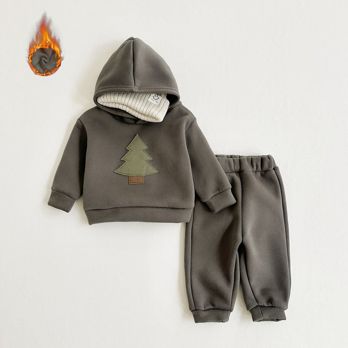 Christmas Gift Baby Girls Boys Clothes Set Christmas Tree Plush Casual Hoodie Pants Tops Tracksuit Winter Set