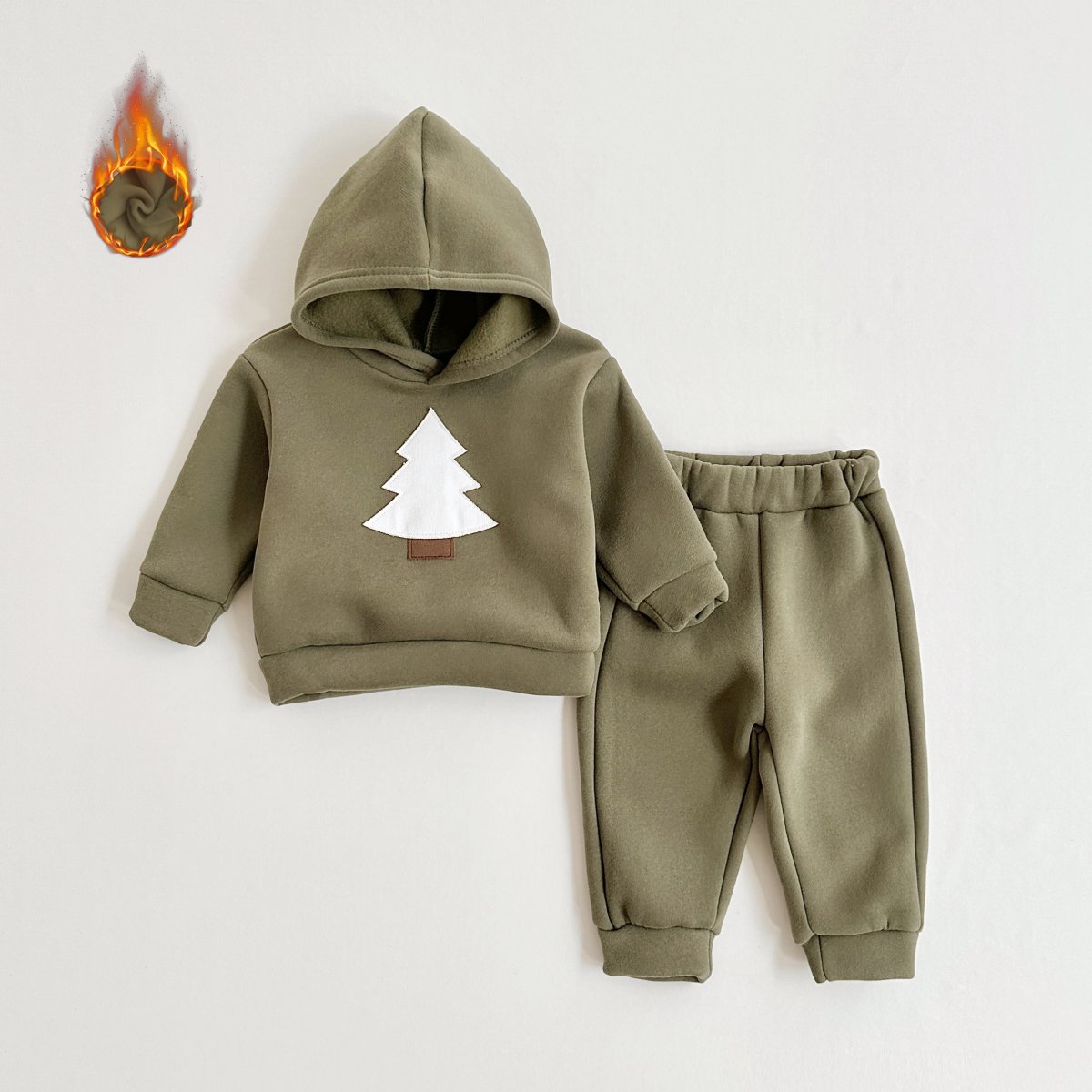 Christmas Gift Baby Girls Boys Clothes Set Christmas Tree Plush Casual Hoodie Pants Tops Tracksuit Winter Set