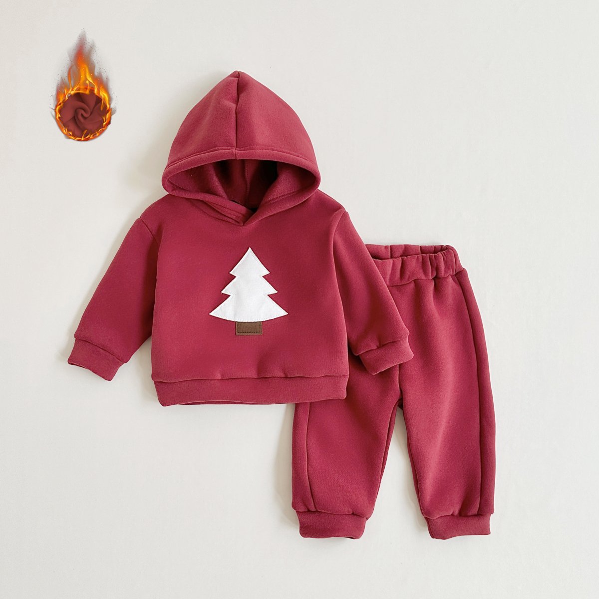 Christmas Gift Baby Girls Boys Clothes Set Christmas Tree Plush Casual Hoodie Pants Tops Tracksuit Winter Set