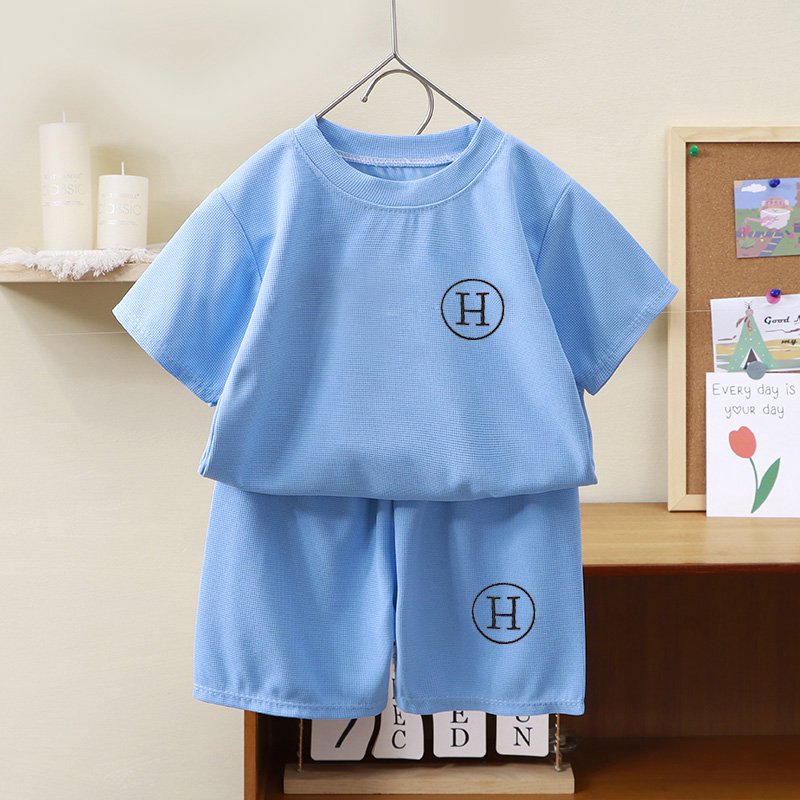 2024 Summer Casual Cartoon Print Outwear Suit For Kids T-shirt And Shorts 2pcs Clothing Set For Teenagers Boys