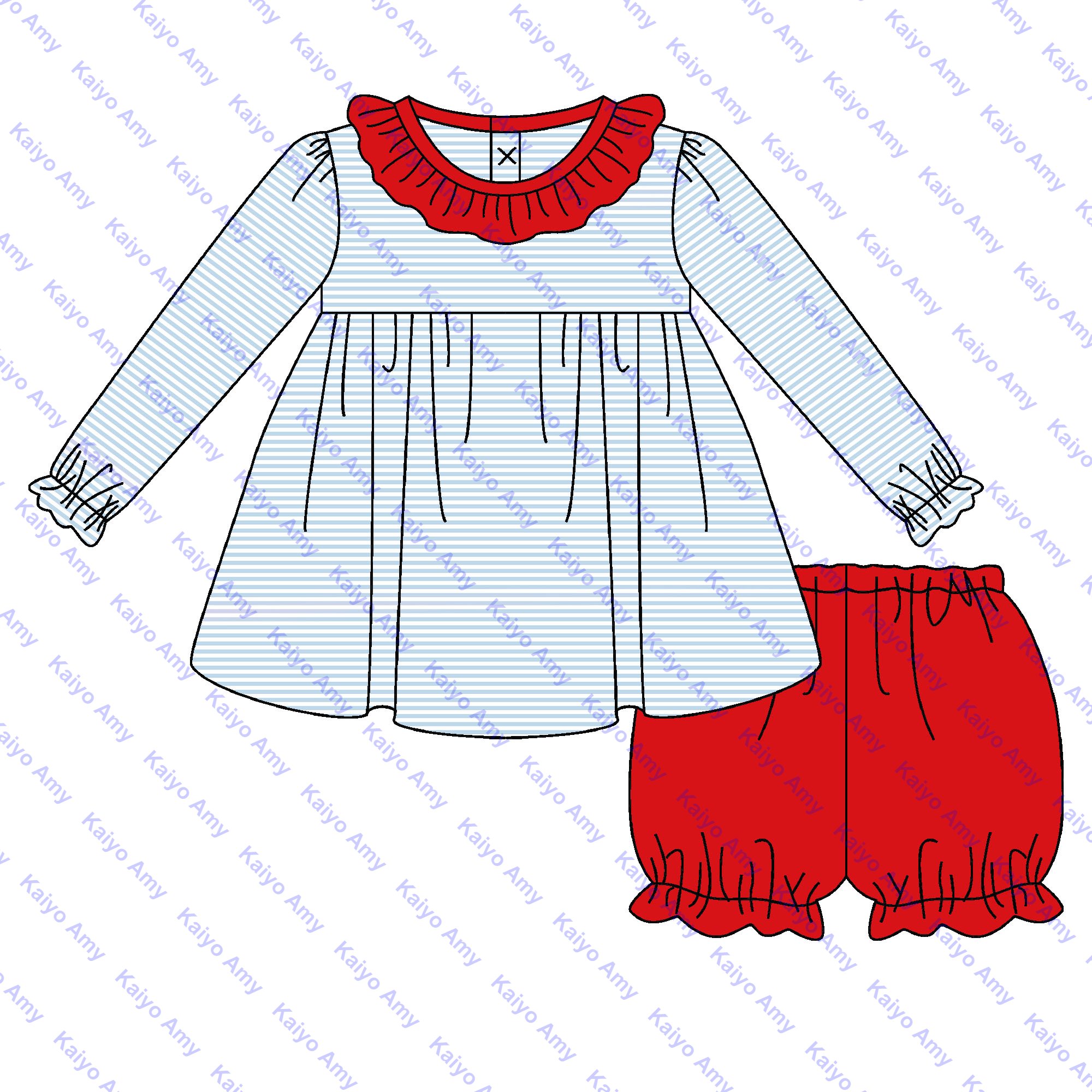 children's clothing wholesale boys clothing sets Christmas stripe matching kids girls ruffle leggings set