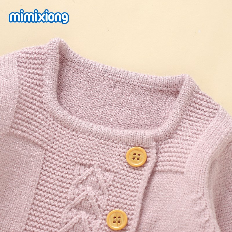 New Design Baby Clothing Set Knitted Long Sleeve Coat + Footie Tight Set 82W1904