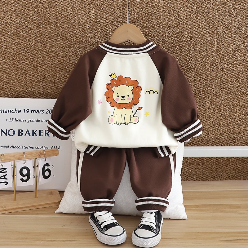 Unisex Short Sleeve Baseball Jacket for Boys Letter Print Leisure Sports Suit for Spring Autumn for Motorcycle Activities