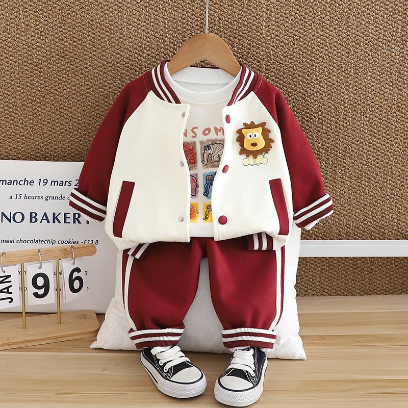 Unisex Short Sleeve Baseball Jacket for Boys Letter Print Leisure Sports Suit for Spring Autumn for Motorcycle Activities