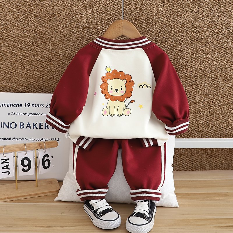 Unisex Short Sleeve Baseball Jacket for Boys Letter Print Leisure Sports Suit for Spring Autumn for Motorcycle Activities