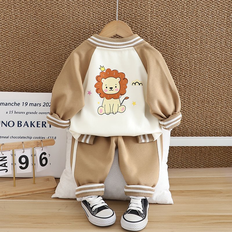 Unisex Short Sleeve Baseball Jacket for Boys Letter Print Leisure Sports Suit for Spring Autumn for Motorcycle Activities
