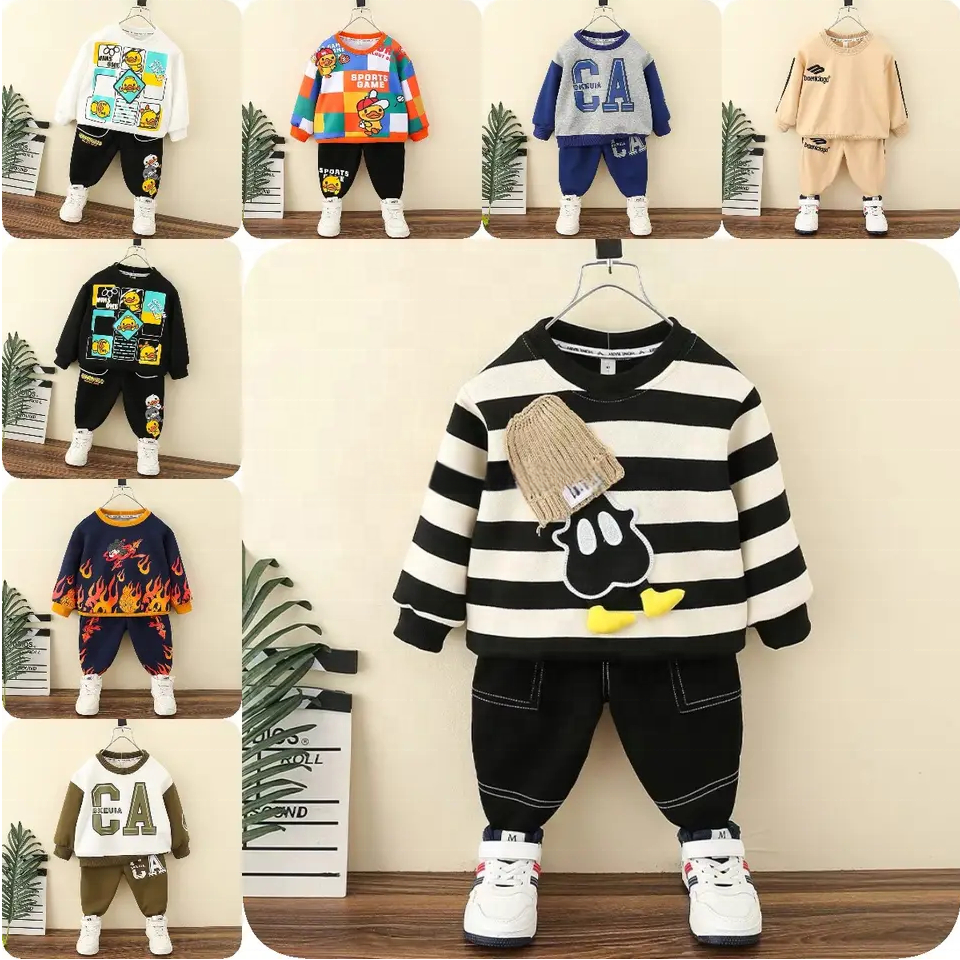 Hot Sell Boys Spring Clothing Set 3 Pcs Baby Girl Winter Clothes Set Cartoon Baby Boys' Clothing Sets 2-3 Years