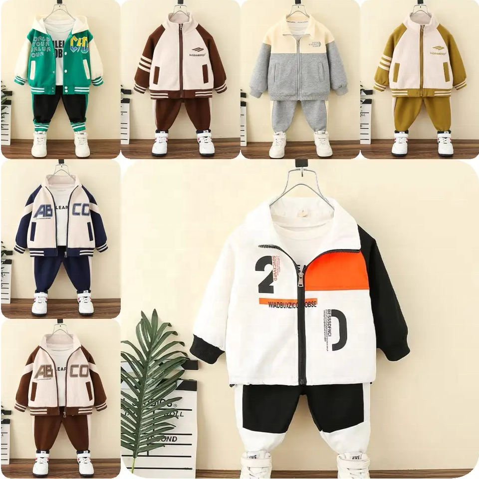 Hot Sell Boys Spring Clothing Set 3 Pcs Baby Girl Winter Clothes Set Cartoon Baby Boys' Clothing Sets 2-3 Years