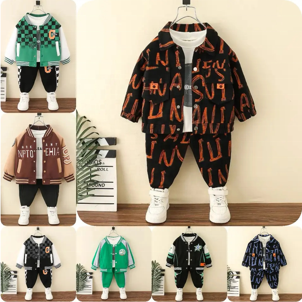 Hot Sell Boys Spring Clothing Set 3 Pcs Baby Girl Winter Clothes Set Cartoon Baby Boys' Clothing Sets 2-3 Years