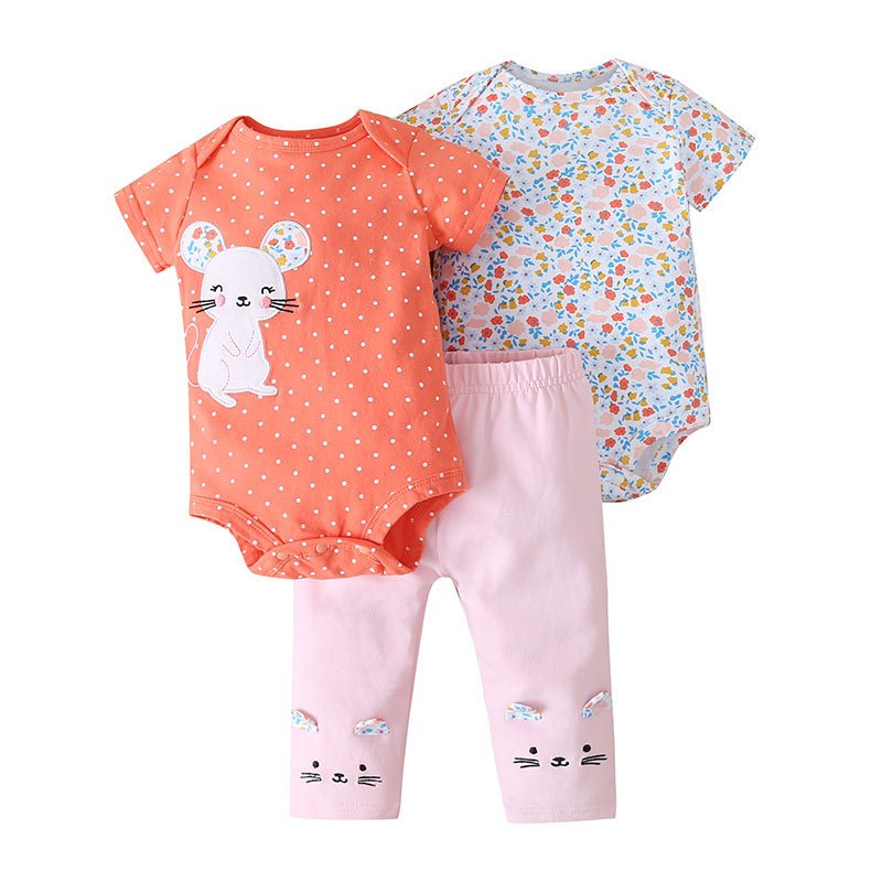 Romper jacket and pants set 3pcs infant clothing rompers wholesale baby boys clothes set