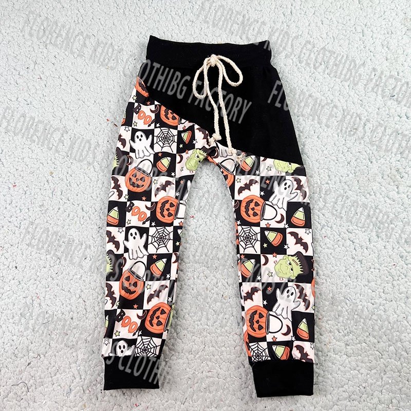 DH OEM halloween wholesale custom hoodie top jogger pants baby kids two pieces outfit toddler boys clothing sets