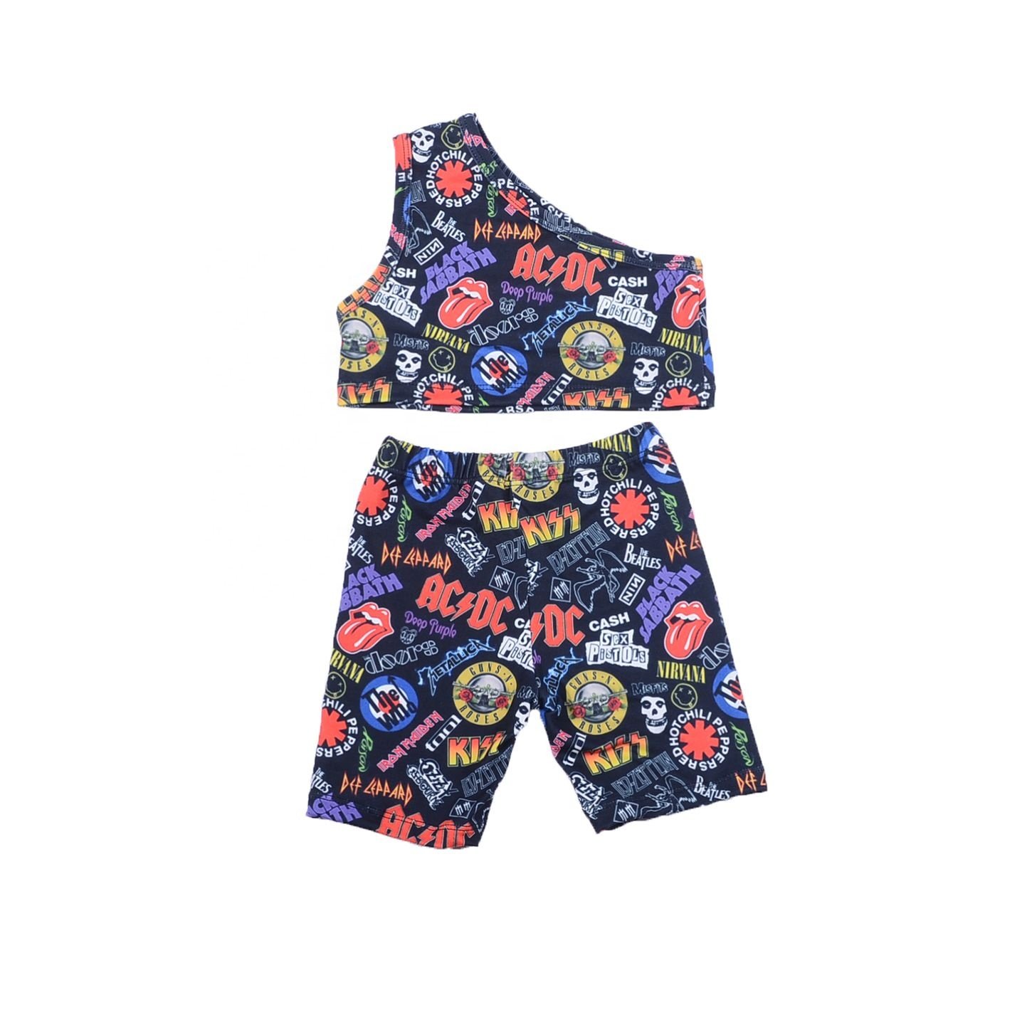 Toddler boys Clothing Set Summer One Shoulder Tank Top Shorts Boutique Sleeveless Cotton/polyester boys Set