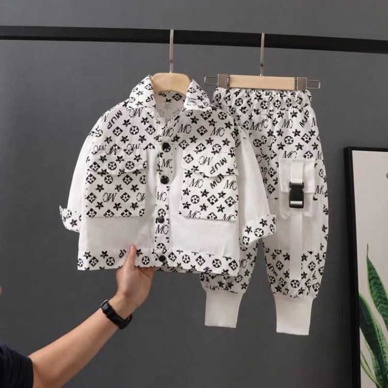 Spring Teenage Boy Clothing Set 2023 New Casual Fashion Jacket + Pant Kid Children Baby Toddler Boy Clothes