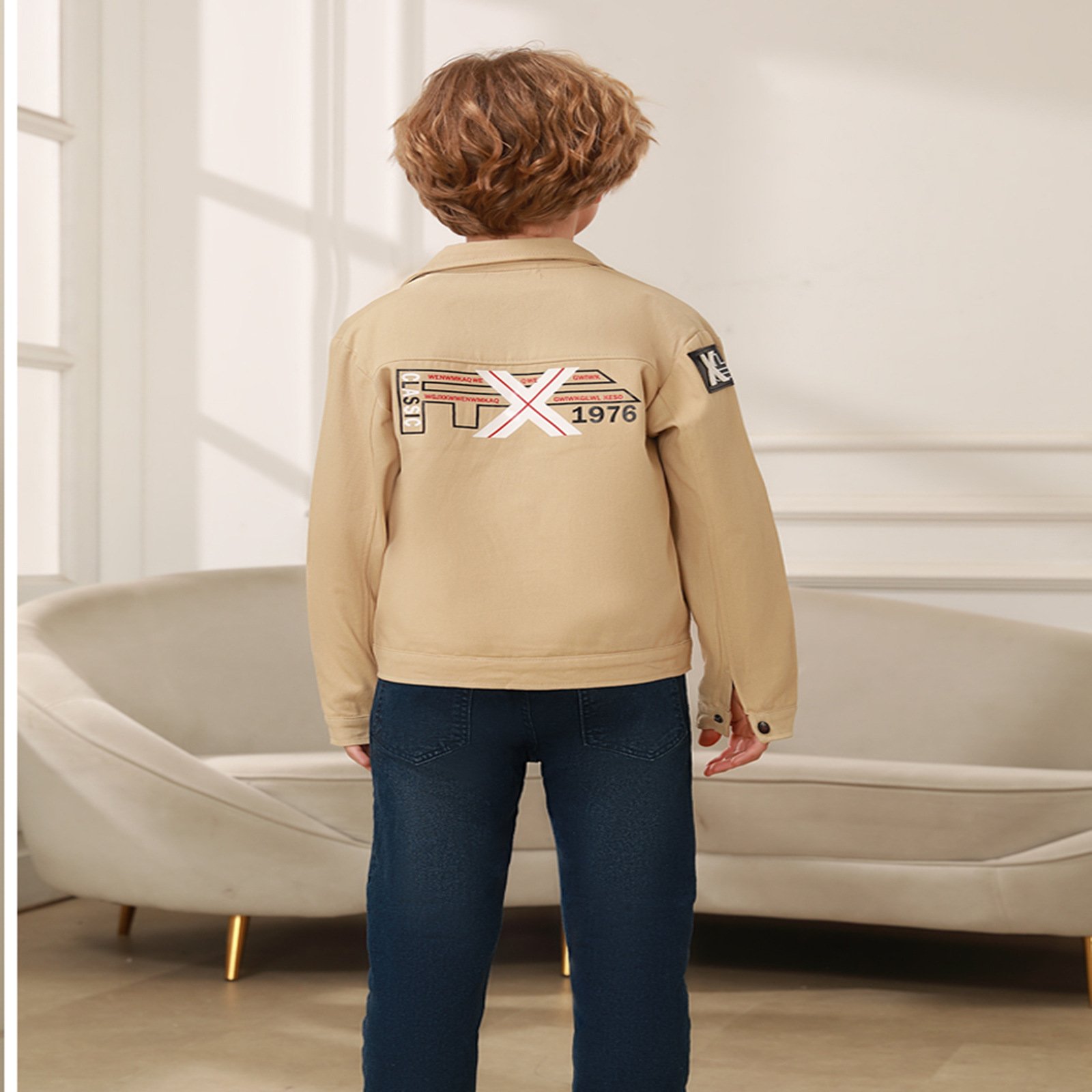 Children's Daily Wear Autumn/Winter Set 2024 New Boys' Jeans Warm Three Piece Set Boys' Pants Fashion Coat