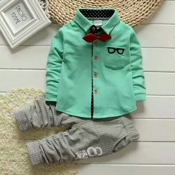 Fashion Cotton Baby Clothes Long Sleeve Shirt Pants 2 Piece Children Clothing Autumn Toddler Boy Clothing Sets