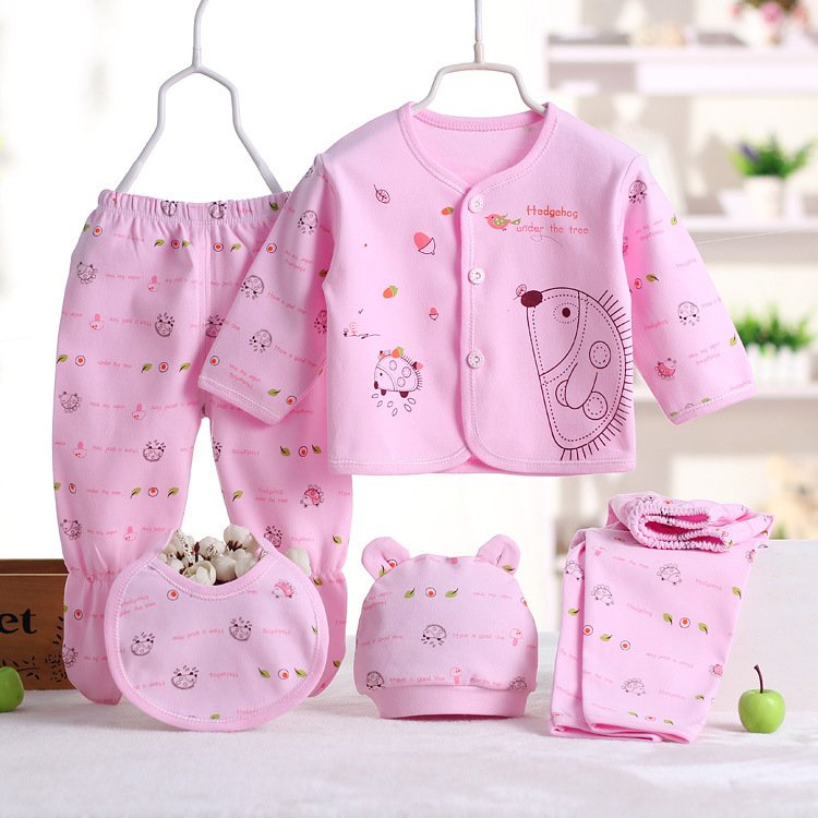 Hao Baby 5 Sets Of Toddler Clothing Underwear Set Boys Cotton 0-3 Months Girls Clothing Sets