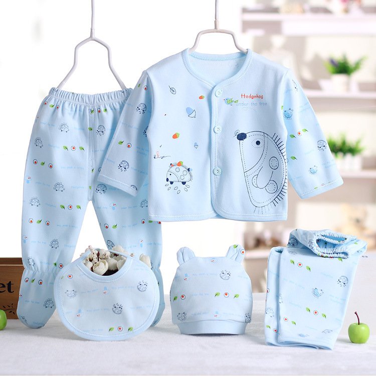 Hao Baby 5 Sets Of Toddler Clothing Underwear Set Boys Cotton 0-3 Months Girls Clothing Sets