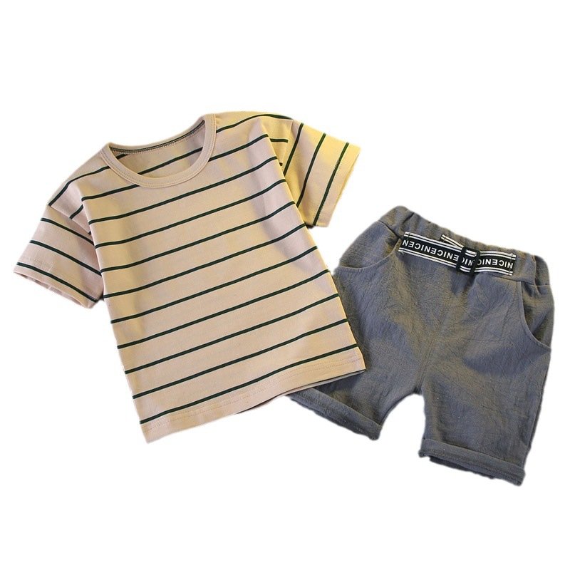 Boys summer clothes 2024 new baby short sleeve suit summer handsome Kids young fashionable clothes two sets