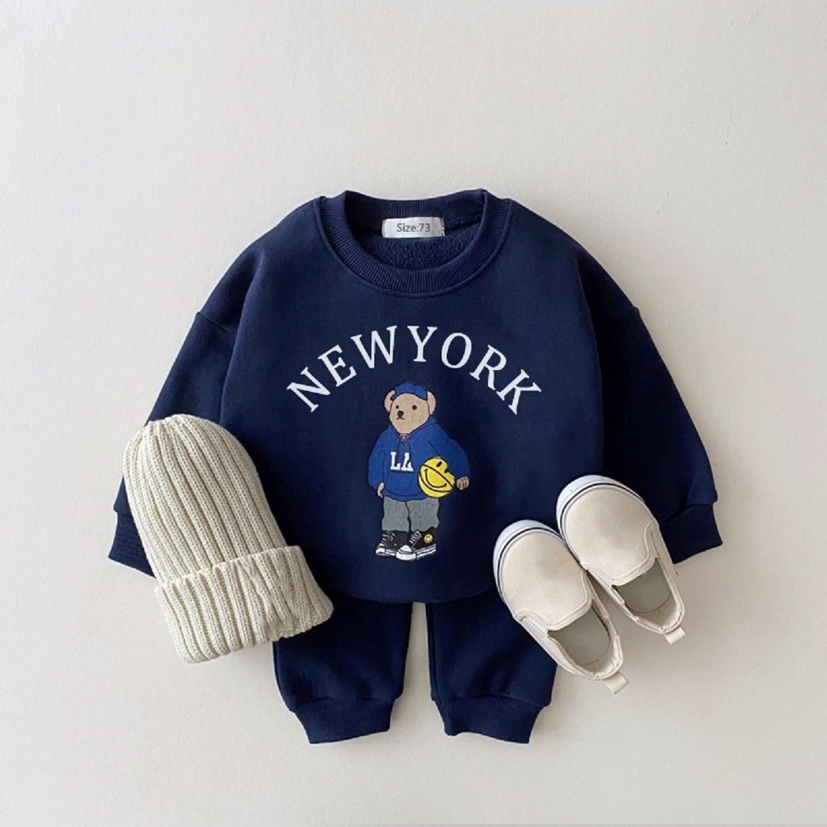 Autumn Infant Baby Boys Girls Clothes Set Bear Long Sleeve Thick Tops Pants Suit Toddler Boys Outfits Newborn Baby