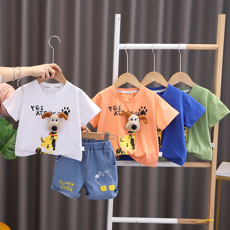 2024 Summer New boy Kids Short Sleeve Shorts Sets Factory customization OEM Service Availab T-shirt Boys clothing sets