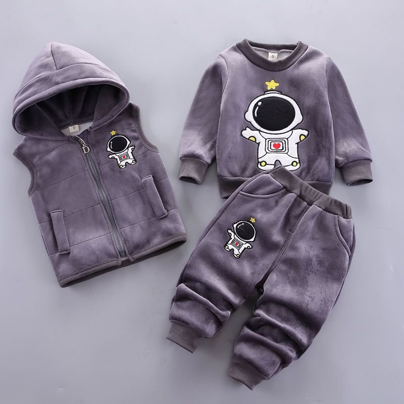 New Fashion Autumn Winter Cartoon Embroidery Children Clothes Set Boutique Baby Suit Boys Clothing Sets
