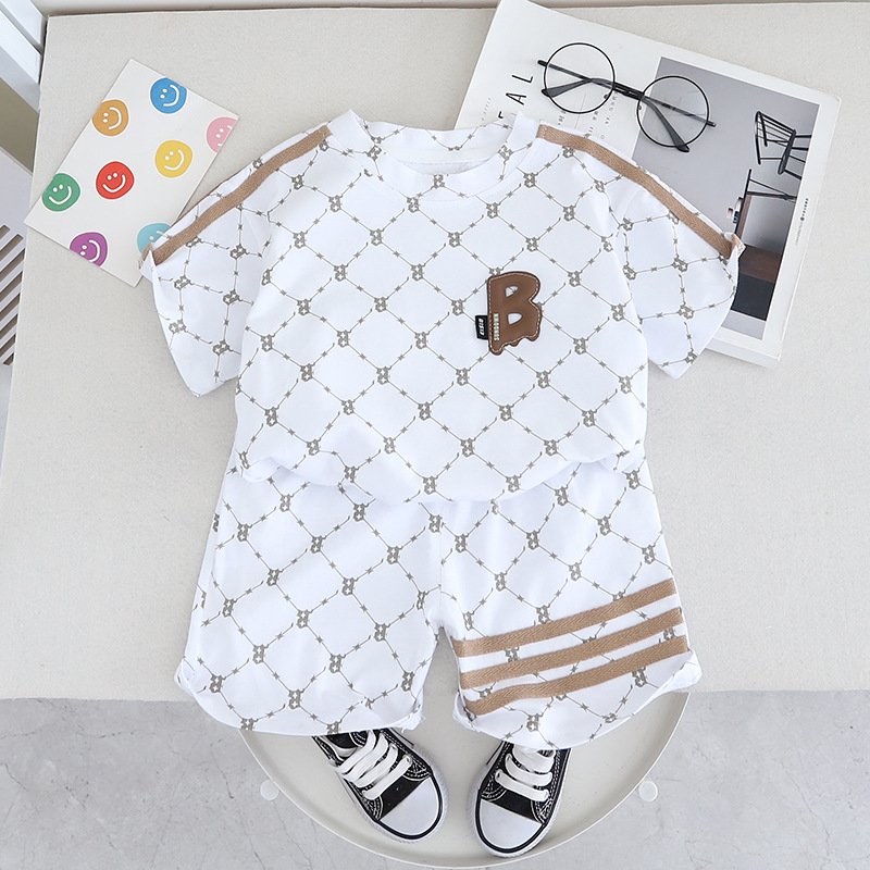 2024 Summer New Designs Casual Kids 2-Piece Short Sleeve Shorts Sets Comfortable and OEM Service Available
