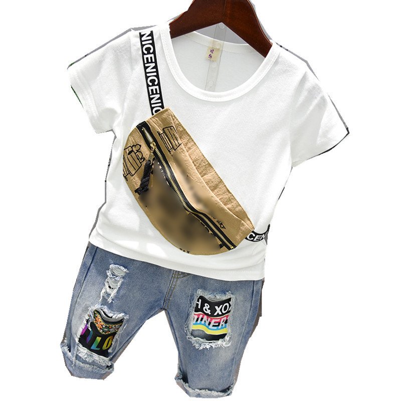 Cool Summer Joker Newborn Baby New Summer Kids Clothes Sets Two Pieces Fashion Short Sleeved liteet Boy Suits