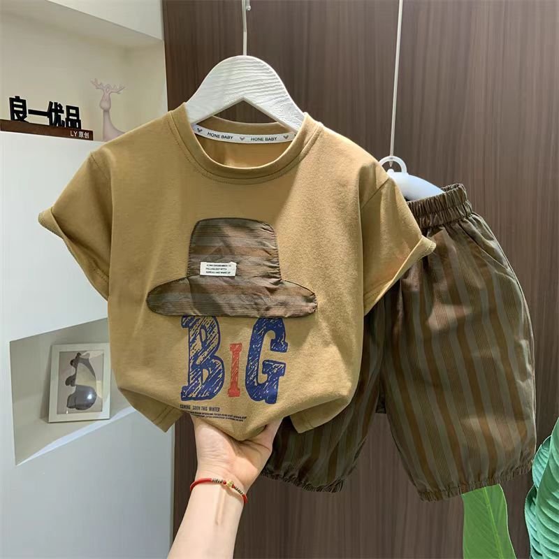 High quality Boys clothing Fashion set Short sleeve set T-shirt and pants set Children's clothing