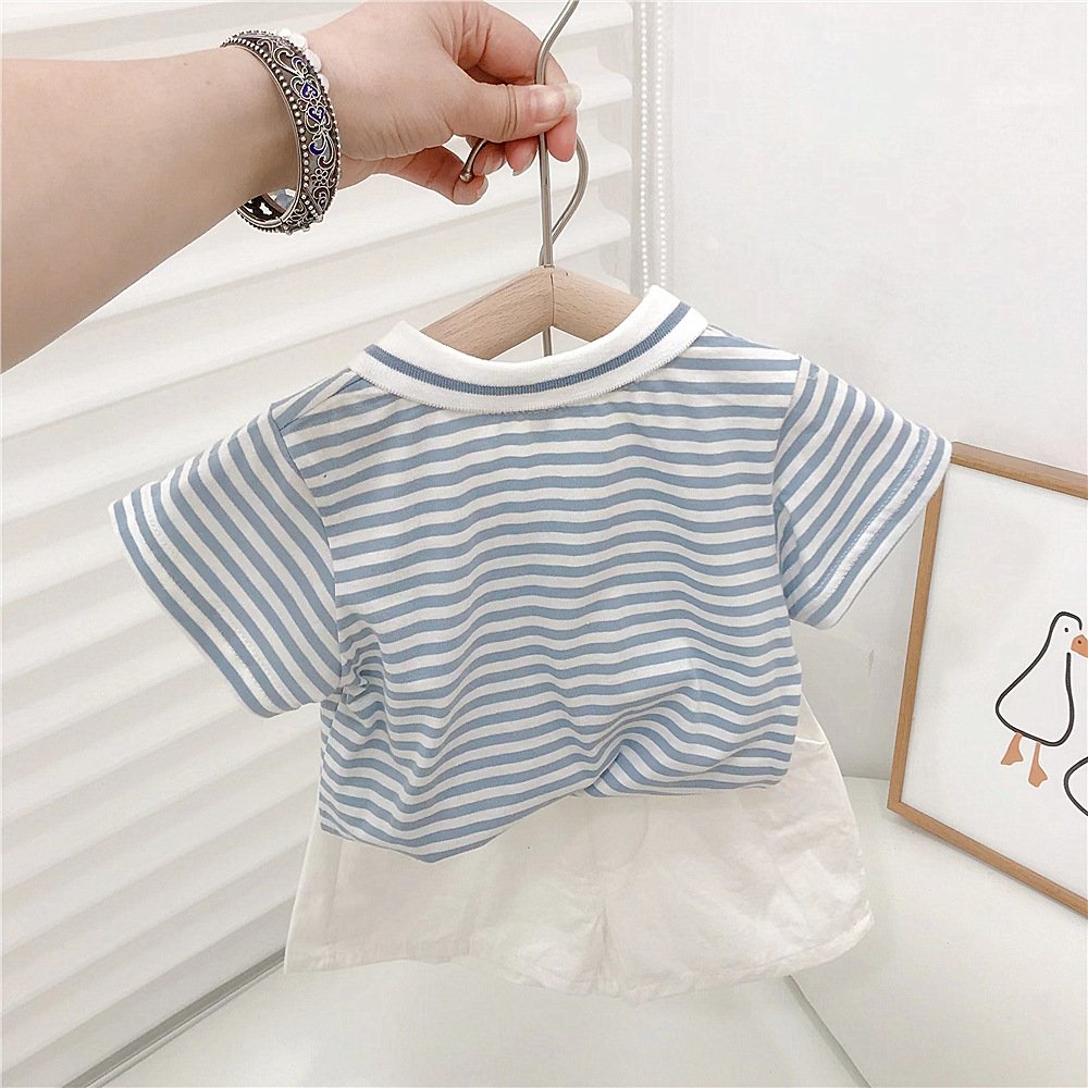 Factory Customized 2023 Brother And Sister Clothing Trendy Short Sleeve Polo Dress T-shirt Shorts Boys And Girls Clothing Sets